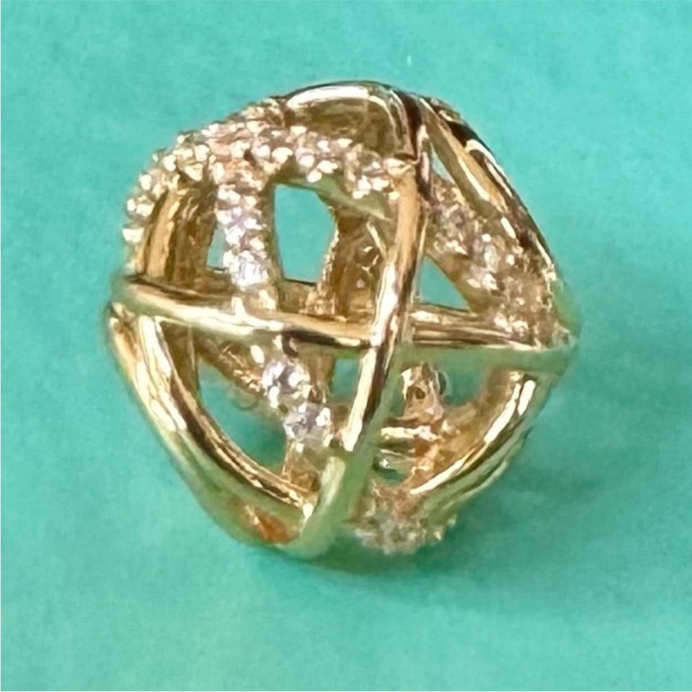 *NEW* 100% Authentic Pandora 14K Gold Galaxy Openwork Charm with CZ